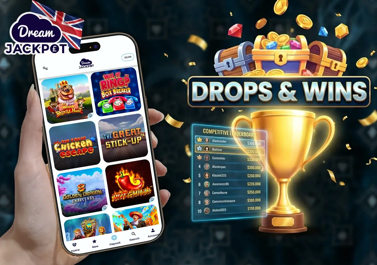 Daily prize drops and competitive leaderboards reward real money Dream Jackpot players.